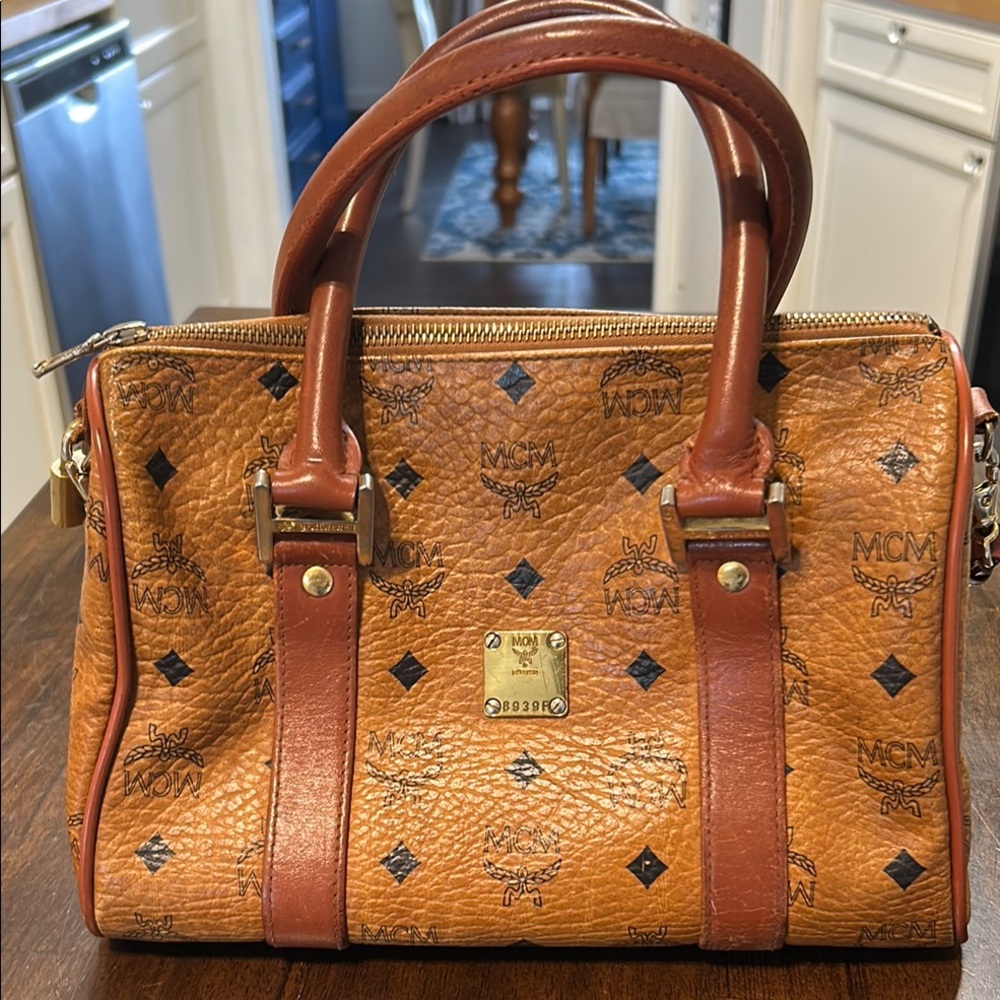 MCM Tan Leather Satchel Bag As-Is condition
